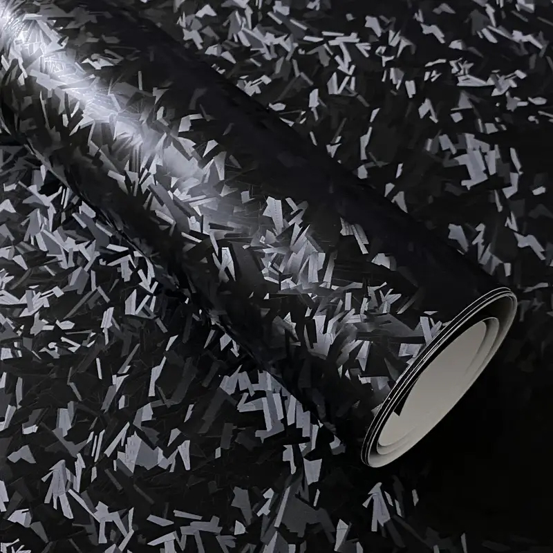 Air Bubble Wrap Roll Packaging - Schwarze geschmiedete Karbonfaser-Vinylfolienrolle, selbstklebender Aufkleber für