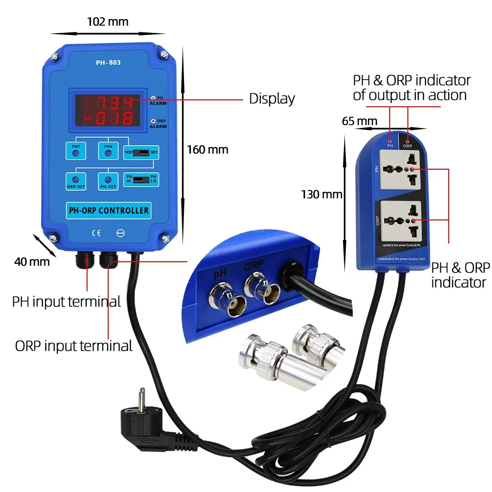 Ph Meter Digital Water Tester - Digitaler pH-Controller, pH-Messgerät, Wasserreinheitstester, Säuredetektor mit