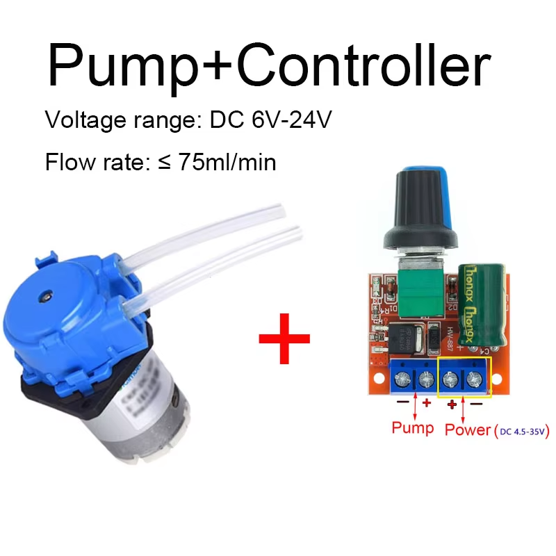 Mini Peristaltic Pump 12V - Kleine, einstellbare Peristaltikpumpe DC6V-12V für Flüssigkeitsdosierung,